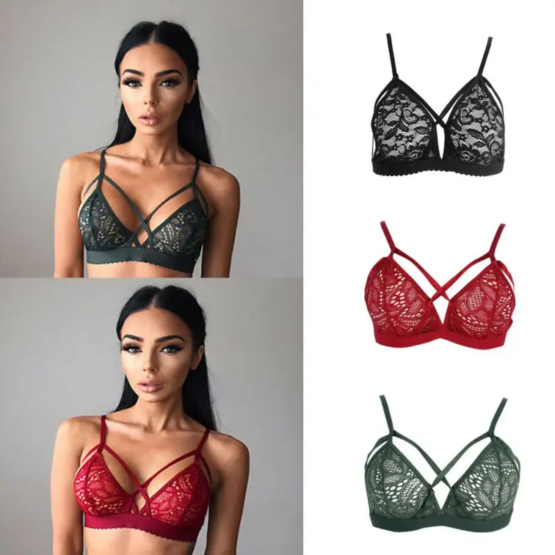 

Goocheer 2019 Sexy Lace Bra Tops Women Bustier Bra Floral Lace Sheer Bandage Patch Bralette Unpadded Bra Wiree Lingerie Summer