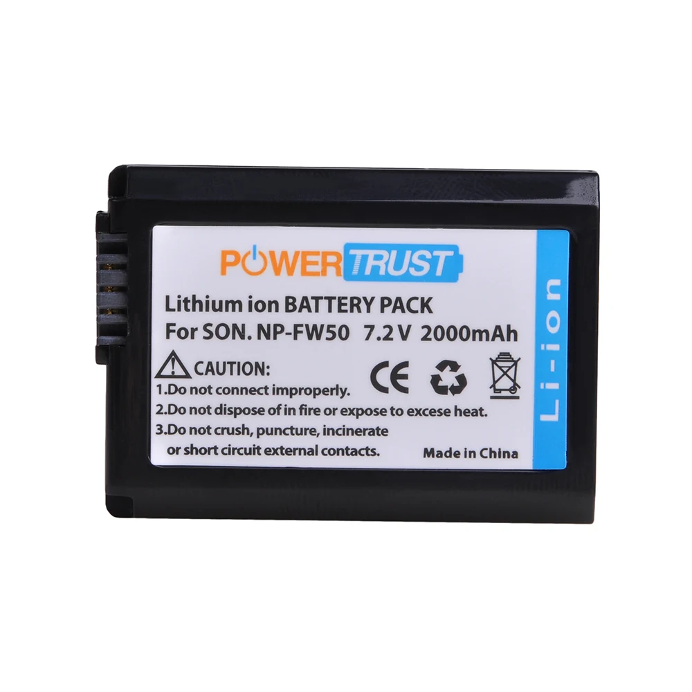 PowerTrust NP-FW50 2000 мА/ч, NPFW50 NP FW50 Батарея AKKU для sony NEX-7 NEX-5N NEX-5R NEX-F3 NEX-3D Alpha a5000 a6000 Альфа a7II