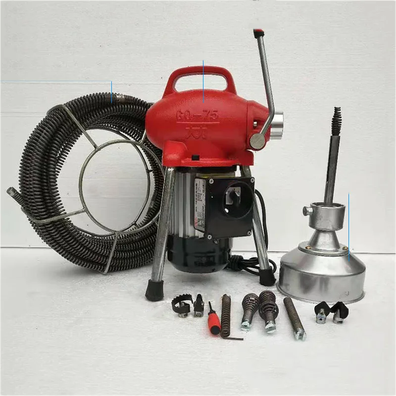 

STJ-75 220V/110V 750W Electric Pipeline Dredge Machine Waterproof Pure Copper Motor Aluminum Heat Sink Clean Up The Sewer Tools