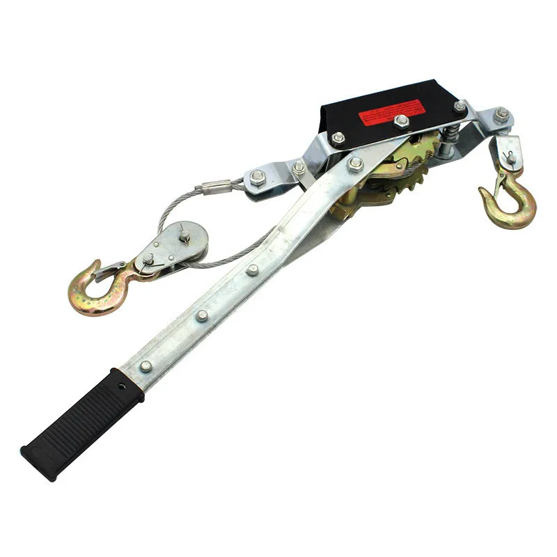 Hf9920a65f6024c3cb83c0ddd7b73b1feC 1-4 Ton Wire Rope Ratchet Hand Power Puller Tighten Tool Steel Cable Gear Winch Puller Mini Tightener Double Hook Lifting Tools Mallzona