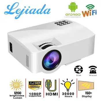 

LEJIADA A8 LED projector for home theater portable projector, A8 wired synchronous display wireless WIFI home 1080P projector