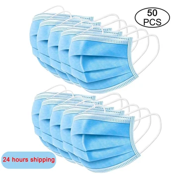 

Face Mask Disposable Masks 3-layer Non-Woven Dust-Dust Masks Mouth Filter Breathable Protective Mask In Stock Free Shipping