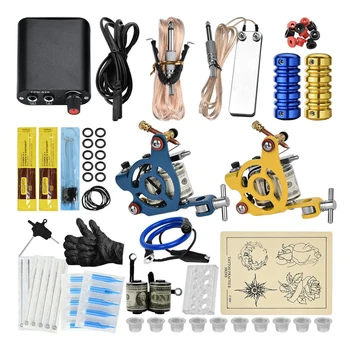 

Complete Tattoo Starter Kit Tattoo Power Supply Cord Kit Tattoo Needles Grip Professional Tattoo Machine Kit Tattoo Supplies