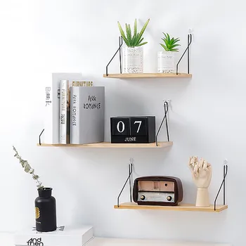 

Iron Wooden Decorative Wall Shelf Storage Rack Organization for Kitchen/ Kid Room DIY Wall Decoration Holder Home Decor