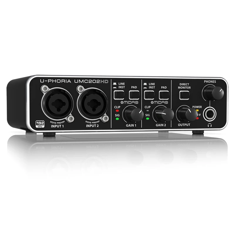 BEHRINGER UMC202HD External Recording Guitar Sound Card Live Mobile Computer Universal BEHRINGER UMC202HD External Recording Guitar Sound Card Live Mobile Computer Universal