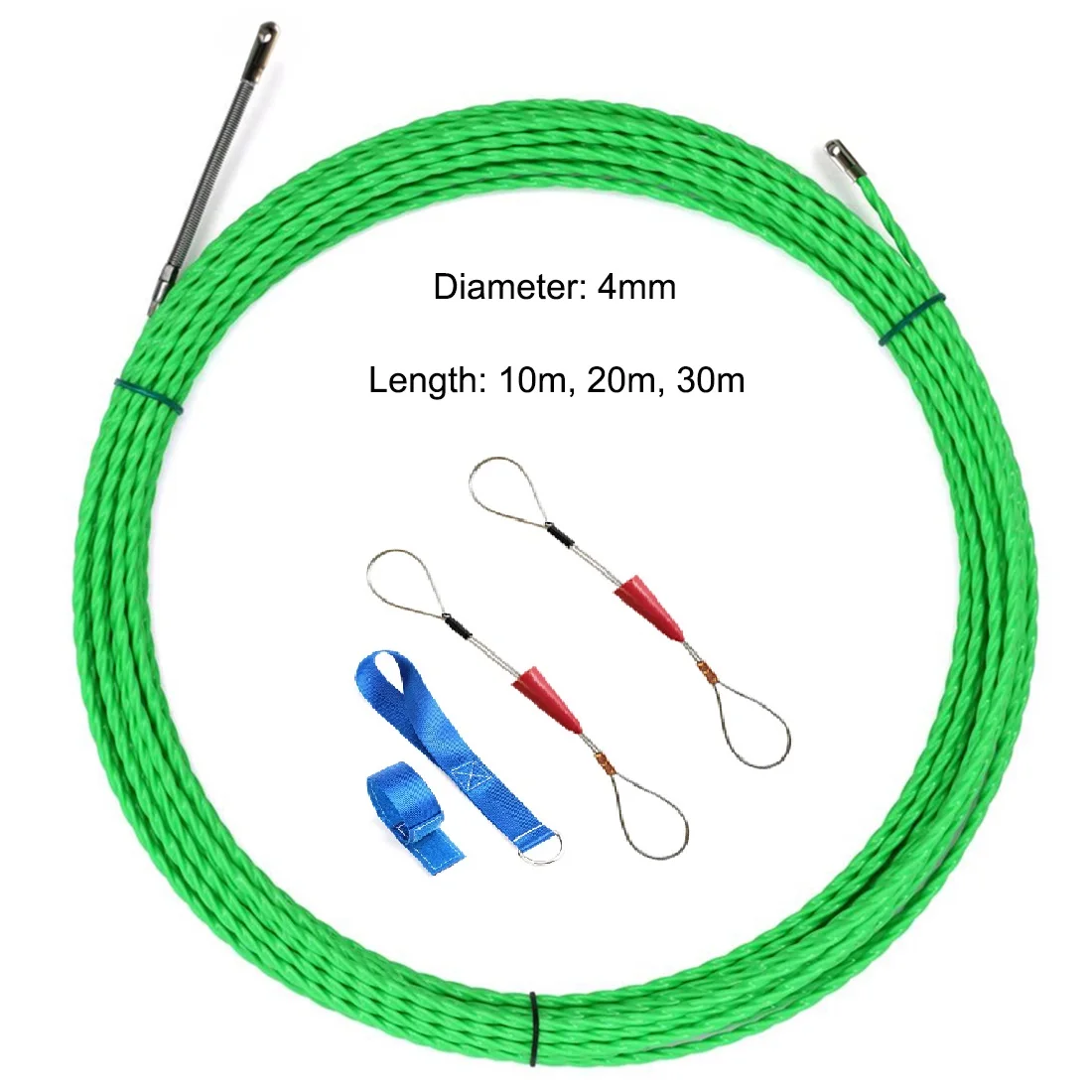 4mm Fish Tape Cable Rod Push Puller Duct Rodder Electrical Pulling Wire