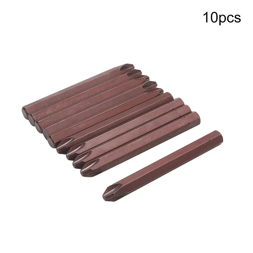 PH3 x10pcs 5/10 шт. PH1 PH2 PH3 Магнитная отвертка Philips bits S2 80 мм Длина диаметр: 8 мм шестигранный хвостовик перекрестные головка диска немного партия ручной инструмент - Цвет: PH3 x10pcs