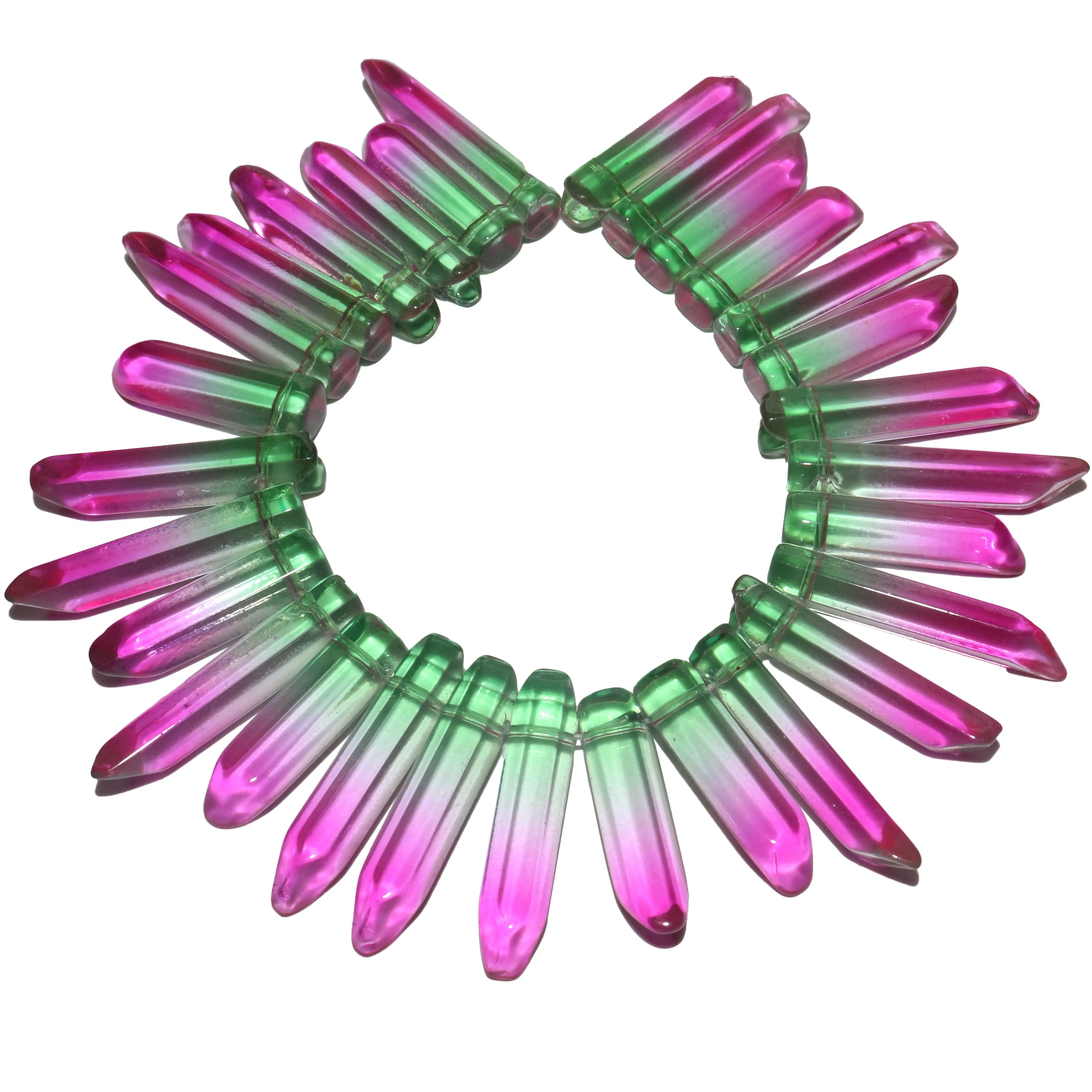 

Natural Stone Colorful Crystal Quartz Healing Wand Stone Gem Hexagonal Crystal For Jewelry Making DIY Bracelet Earring Necklace