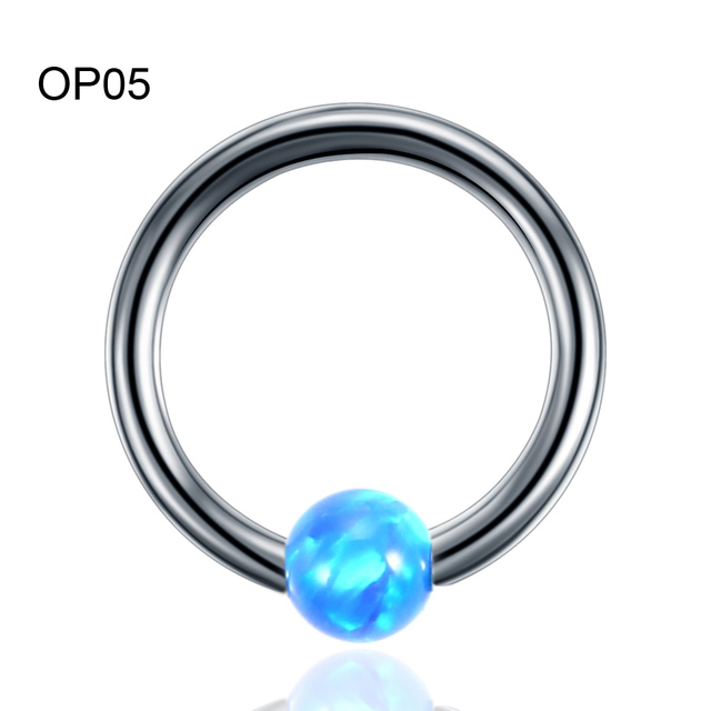 Titanium Ear Septum Helix Tragus Opal CBR Piercings Christina Vertical Hood Labret Dermal Anchor Earrings Piercing Jewelry