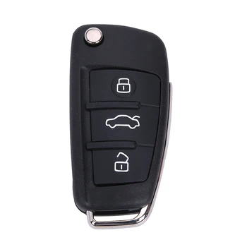 

3 Button Folding Flip Remote Key Shell Case Fob For Audi A6L Q7 A2 A3 A4 A6 A6L A8 TT 2008 2009 2010 2011 Fob Case