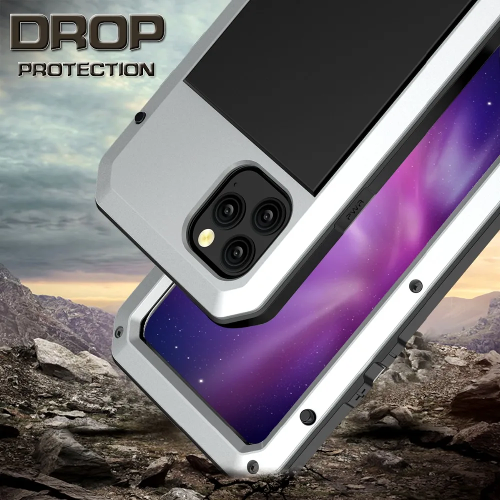 Heavy Duty Protection Doom armor Metal Aluminum phone Case For iPhone SE 2 11 Pro Max XR XS XS Max 6S 8 7 Plus Shockproof Cover (20)