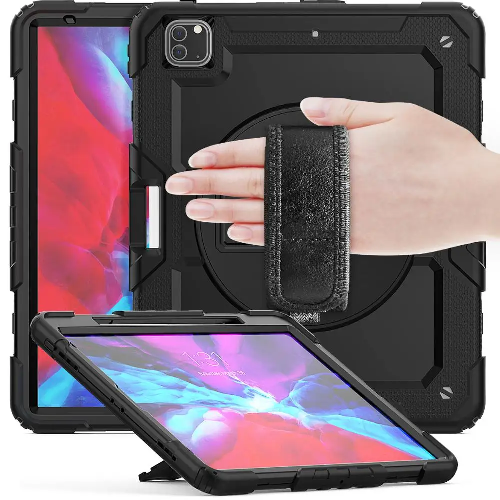 Resistente Armadura Alça de Mão Alça de Ombro 360 Rotatable Kickstand Case Protetor para 2023 Ipad Pro 12.9 Polegada Gen Capa - Imagem 6