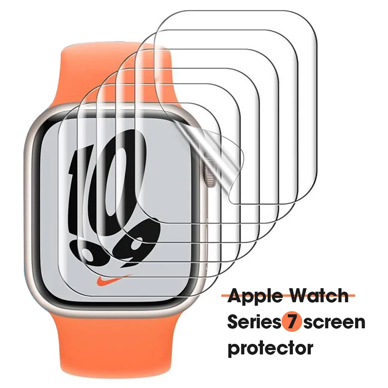 Протектор экрана для Apple Watch серии 7 41 мм 45 TPU HD прозрачный устойчивый к царапинам