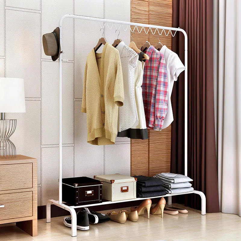 Wholesale Simple Household Hallstand Clothes Shop Floor Display Island Shelf Iron Art Clothing Store Display Clothes Rack
