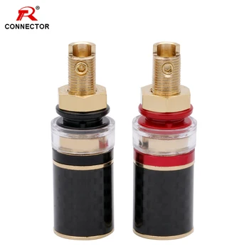 

1Pair Long Binding Post HIFI Cable Terminal, Gold-Plated Brass, for Power Amplifier Chassis terminal and Speaker Terminal