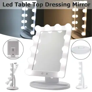 

Makeup Mirror LED Light Bulb Mirror Cosmetic Mirror with Touch Dimmer Switch USB Plug or battery Tabletop Bathroom 3 Color light