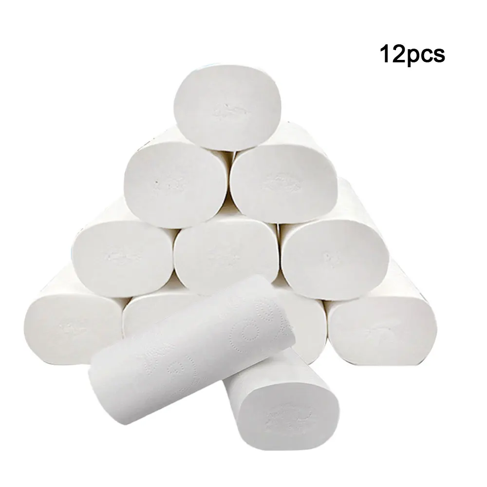 

12Rolls Tissue Toilet Paper 5 Layers Toilet Paper Table Kitchen Pape Eco Friendly Soft Table Kitchen Cleaning Paper Dropshipping