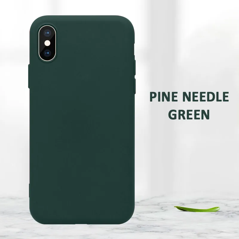 Официальный жидкий силиконовый чехол для iPhone 7 8 6S 6 Plus XR XS с логотипом мягкий чехол для телефона для iPhone 11 Pro MAX X - Цвет: Pine Green