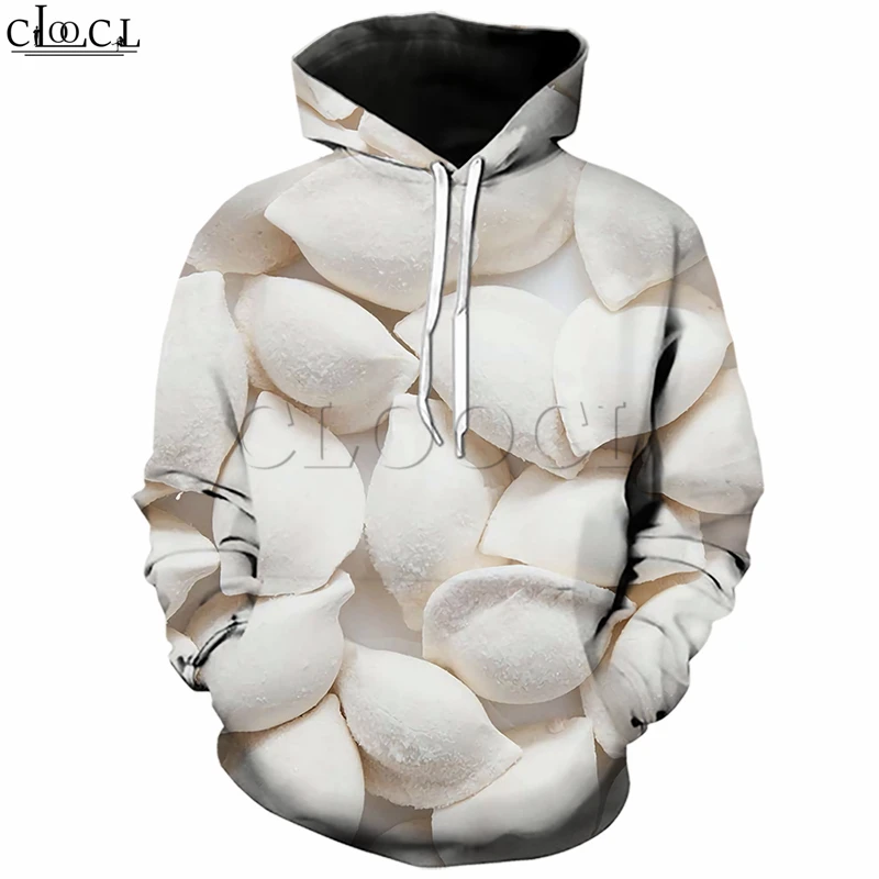 Модная футболка с принтом в виде пельменей для мужчин и женщин 3D Толстовка капюшоном классическая кухня