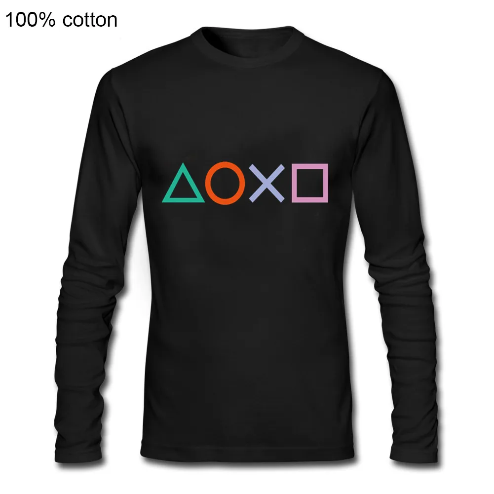 Футболка мужская с логотипом PS винтажная тенниска 3D принтом playstation длинная майка