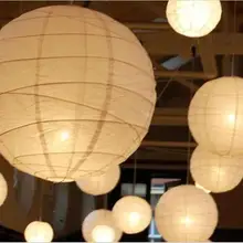 Высококлассные 1"(25 см) белые китайские бумажные фонари с светодиодный подвесным орнаментом для украшения свадебной вечеринки