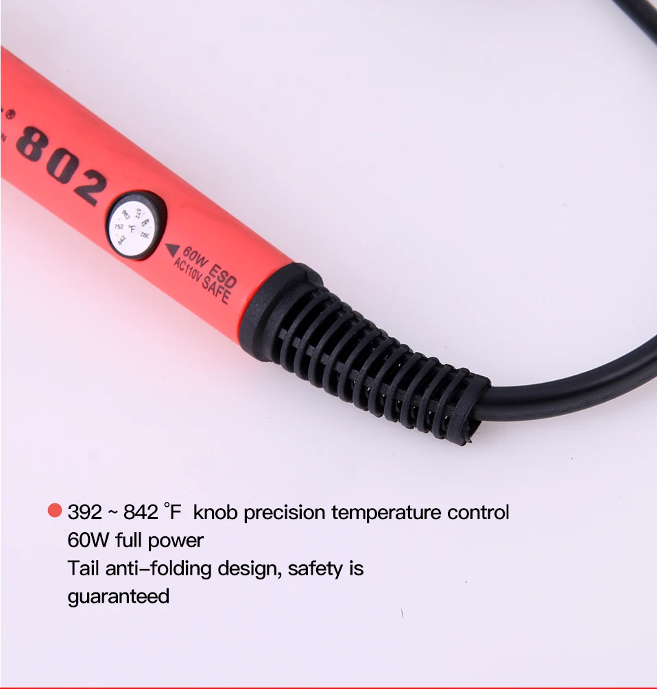 Портативный паяльник HS802 Электрический с регулируемой температурой 110 В 220 мини
