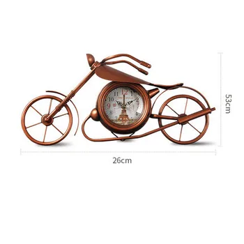

Creative Desk Clock European Bedroom Living Room Clock Decoration Motorcycle Mute Ornaments Decorative Desktop Table Clock