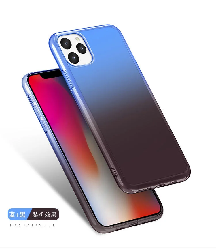20 шт ультра тонкий градиентный силиконовый чехол для айфон афон айфона iphone 11/iphone 11 pro/iphone 11 pro max Чехлы бампер s мягкий tpu чехол case cover