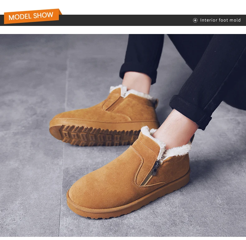 men women winter warm work boots with plush fur casual lightweight ankle boots waterproof anti-skid outdoor sneakers sports shoes couple unisex plus size shoes (33)