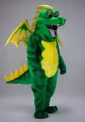 Зеленый дракон, талисман костюмы Косплэй Вечерние игры наряды джинсовое платье Костюмы Акция; костюм на карнавал или Хэллоуин Рождество