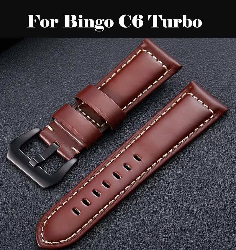 

Genuine Leather Watchbands 12-24mm Watch Band Steel Buckle Strap 22mm watch band For Bingo C6 Turbo