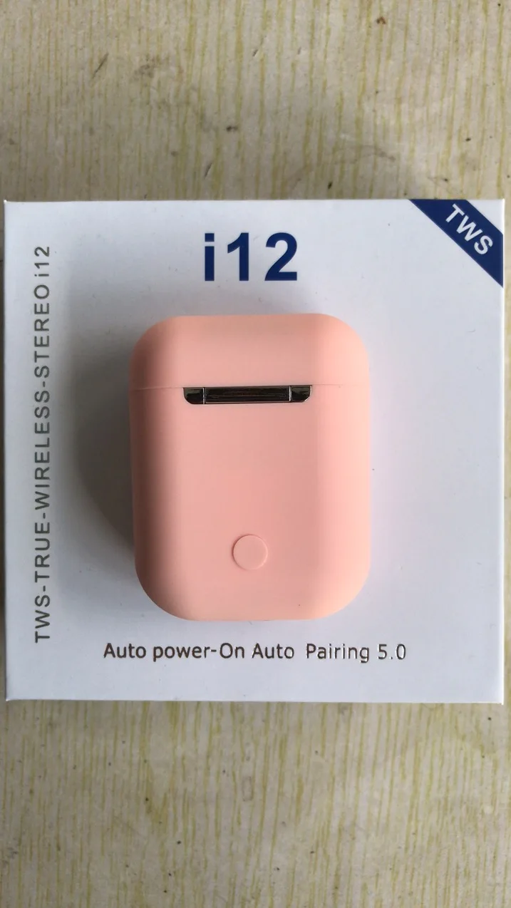 Розовый Беспроводные наушники I12 tws v5.0 bluetooth наушники сенсорная Спортивная гарнитура Мини i12tws наушники для смартфонов PK i88 I7S I200 wireless headphones bluetooth stereo earbuds - Цвет: Розовый