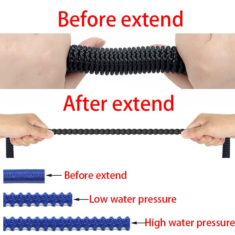Garden Hose Set With Expandable Water Injector Magic Hose High Pressure Watering Car Wash Gun Sprayer garden hose expandable magic hose expandable water hose water hose expandable hose
