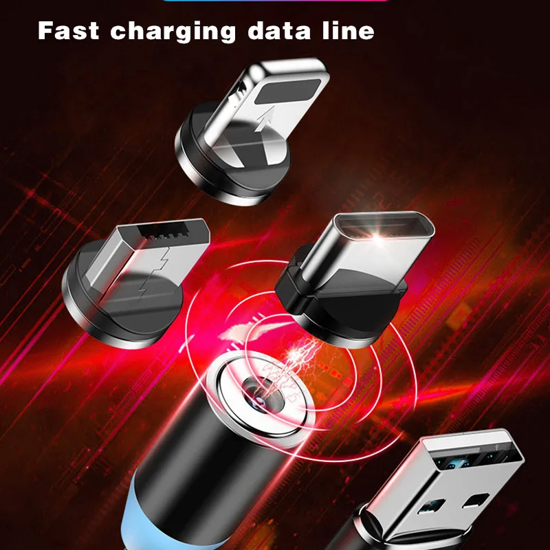 2,4 Магнитный кабель 3 в 1 Micro usb type C адаптер зарядное устройство Быстрая зарядка для Iphone samsung LG Xiaomi магнит Android телефонный шнур
