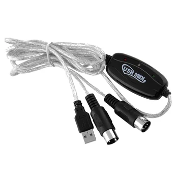 

USB IN-OUT MIDI Interface Cable Converter PC to Music Keyboard Adapter Cord THJ99