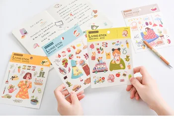 

Cute girl living paper sticker Organizer Calendar Diary Book Planner Scrapbook Decoration Diary Sticker papeleria