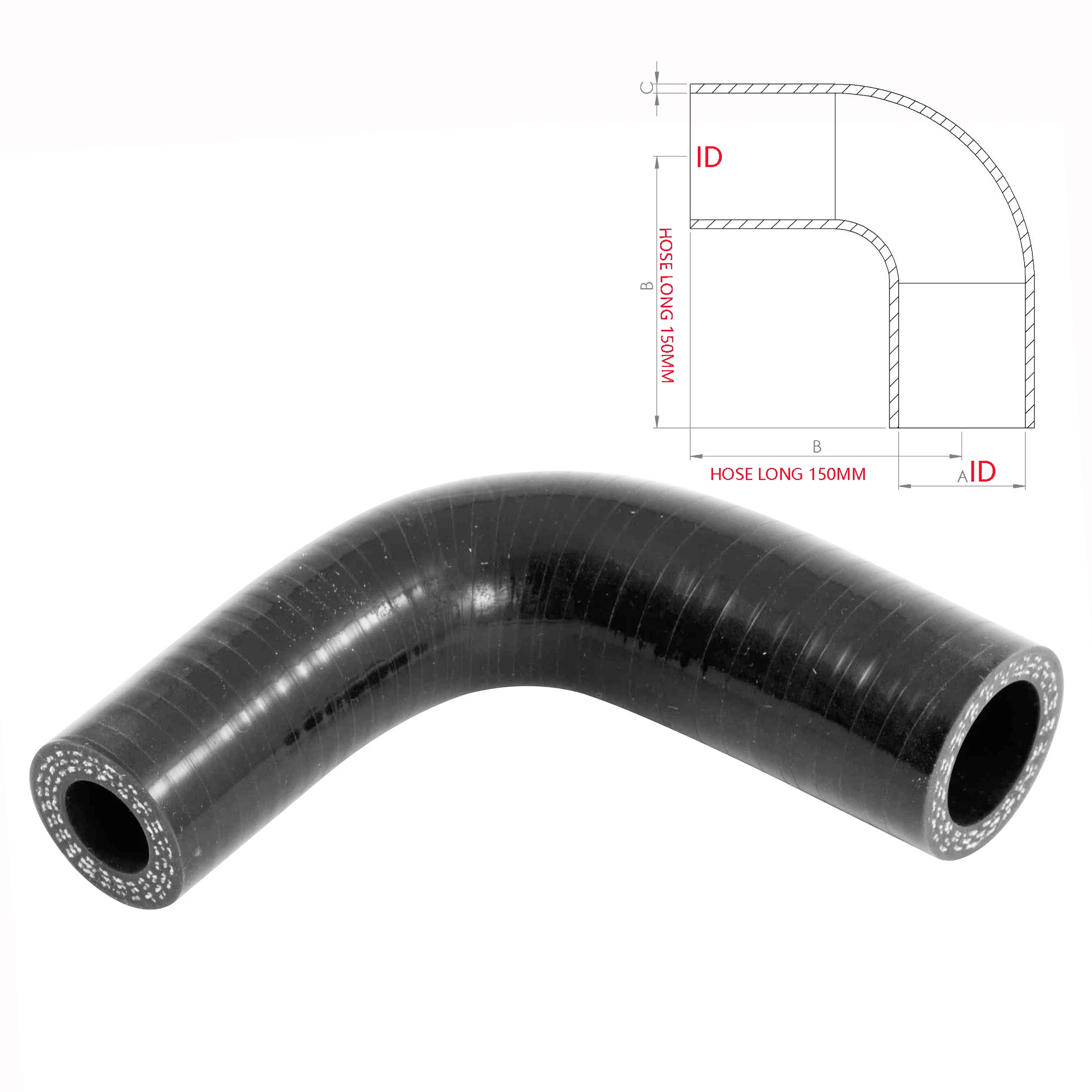 ID1325MM 90 Degree Reducer Silicone/Silicon Hose Elbow Rubber