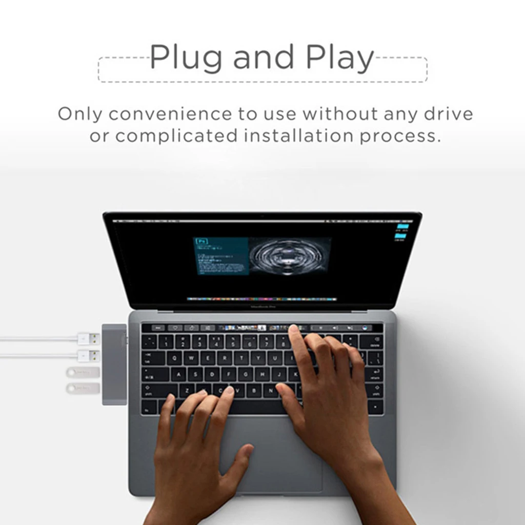 Концентратор type C 4 порта USB 3,0 type-c высокоскоростной разветвитель передачи данных адаптер для Macbook iMac ПК Компьютерные аксессуары USB-C концентратор