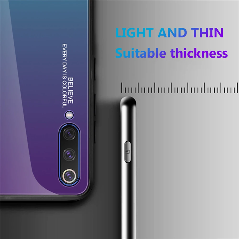 Чехол из закаленного стекла для Xiaomi mi 9 Lite, чехол mi 9 Pro 5G, роскошный градиентный чехол, мягкая рамка, бампер для Xiaomi mi 9 Lite, чехол