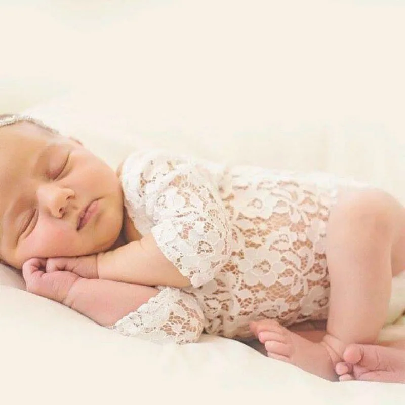 Новорожденные кружева детские одеяла фото одежда лук набор с головной повязкой из двух частей реквизит для фотосъемки