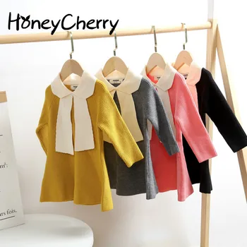 

Autumn And Winter New Kids Sweater dress Baby Princess Knitted Long Sleeve Dress Girls Dresses For Party And Wedding