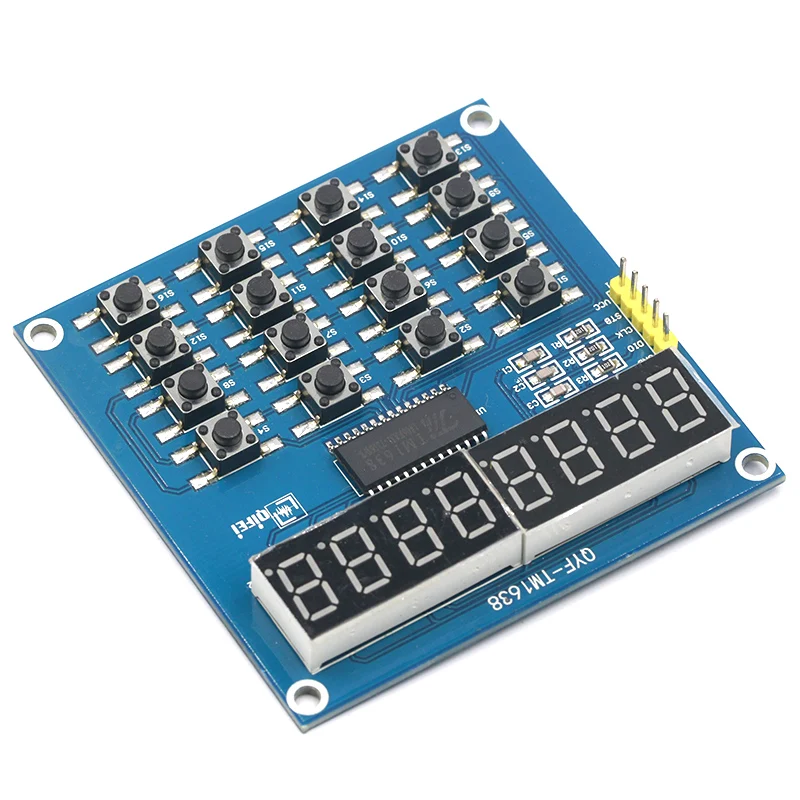 TM1638 светодиодный Дисплей 8 бит цифровой модуль трубка 3-провод 16 ключей 8 бит клавиатура сканирования и ключ светодиодный Дисплей модуль для Arduino DIY Kit
