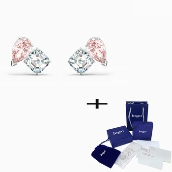 

2020 New Simple Fashion High Quality Attract Soul Pink Earrings Original Suitable for Women Jewelry Delicate Romantic Gifts