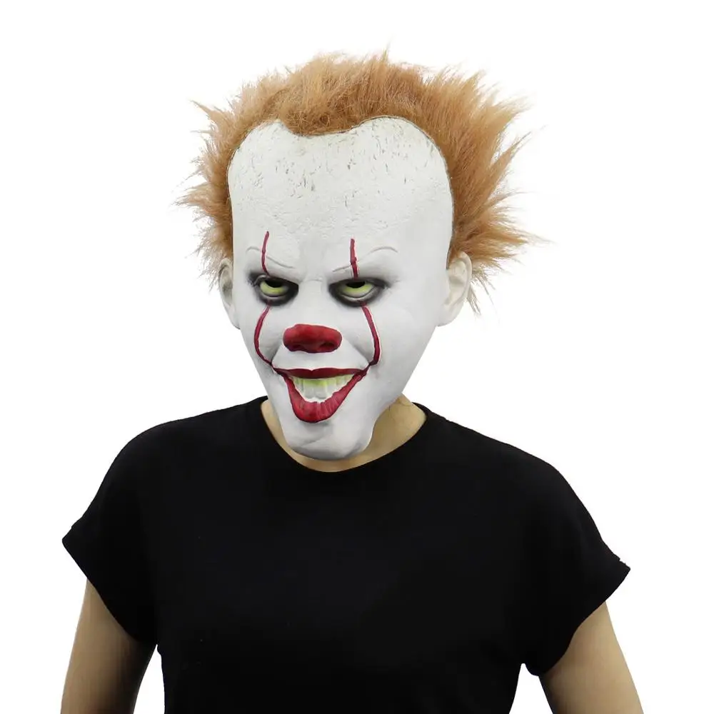 Stephen King's It маска костюм пеньюзи Джокер Тим Карри ужас Короткие маски для волос