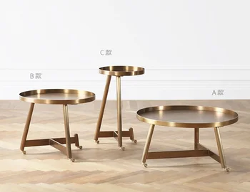 

Steel Coffee Table with Casters Bronze Finish