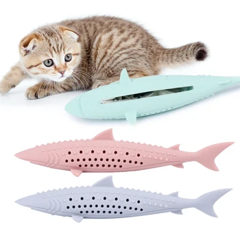 

Silicone Mint Fish Cat Toy Pet Catnip Soft Clean Teeth Toothbrush Chew Cats Toys Molar Stick Teeth Cleaning Kitten^1