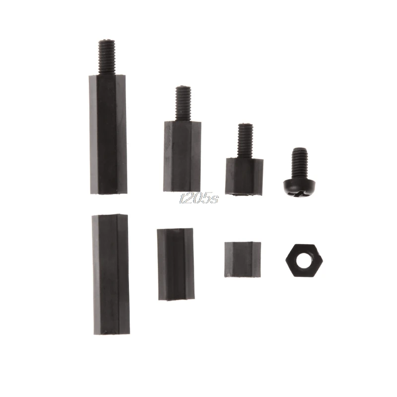 160Pcs-M3-Nylon-Black-M-F-Hex-Spacers-Screw-Nut-Assortment-Kit-Stand-off-Set-Box (1)