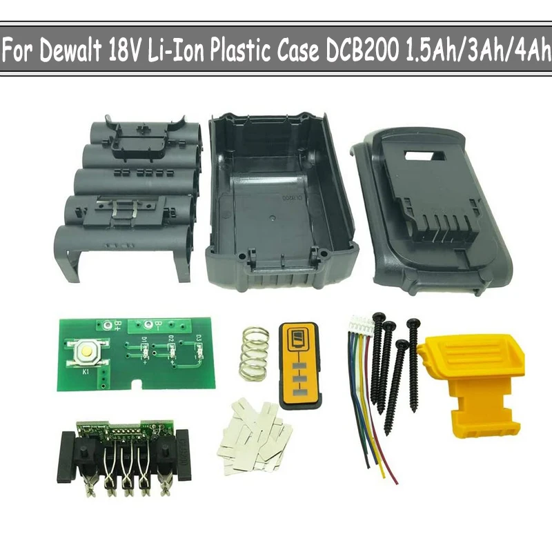 

DCB200 DCB201 DCB204 Li-ion Battery Plastic Cover Case PCB Charging PCB For Dewalt 18V 20V Tool Housing