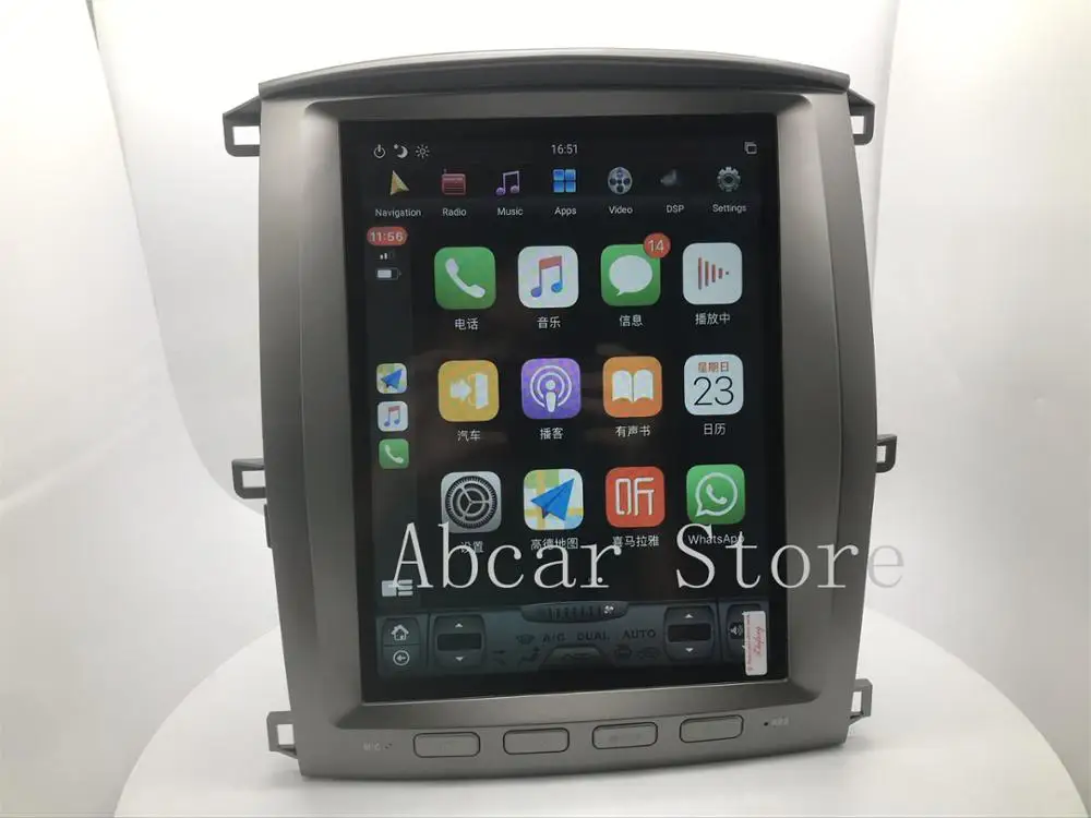 Tesla стиль Android 9 0 автомобильный dvd плеер GPS навигация для TOYOTA LAND CRUISER LC100 LEXUS LX470 px6