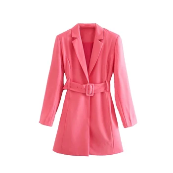 

Sashes For Women Autumn Blazers And Jackets Sexy V-Neck Long Sleeve Solid Suit Coat Office Blazer Dress Female Feminino
